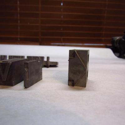 Collection of Vintage Metal Printing Press Stamps (G)