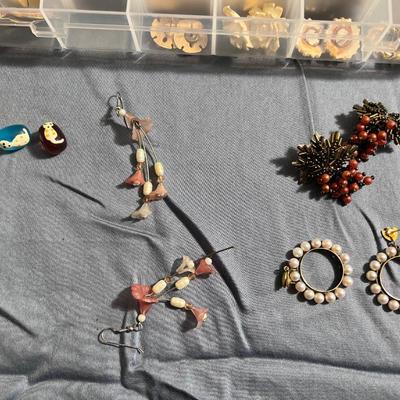 72 Pairs of costume clip on and pierced earrings