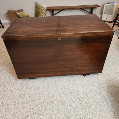Large Handmade Solid Wood  Quilt Storage Chest on casters 45x24x27