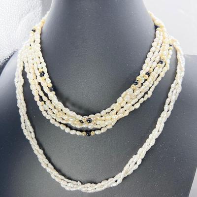 Four freshwater pearl necklaces