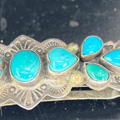 SS and Turquoise barette with french finding
