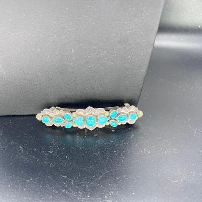 SS and Turquoise barette with french finding
