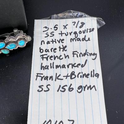 SS and Turquoise barette with french finding