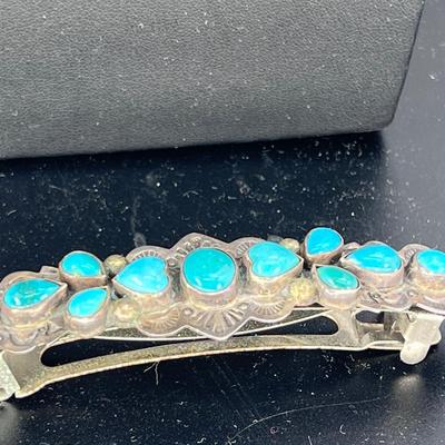SS and Turquoise barette with french finding