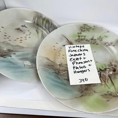 2 Fine Japanese plates and plate holders