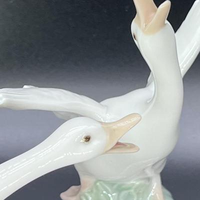 (2) Lladro Flying Honking Geese