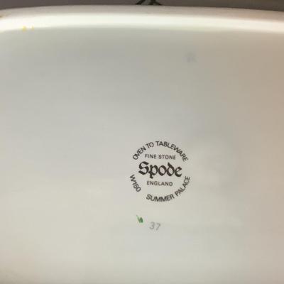751  SPODE Oval Covered Vegetable with Under plate in the Pattern " Summer Palace"
