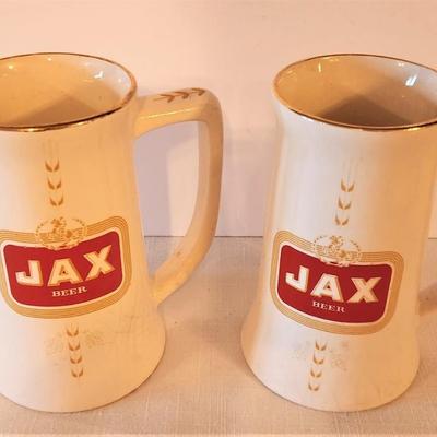 Lot #46  Pair of Ceramic JAX Beer mugs