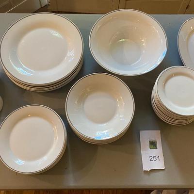 Studio Platinum China service for 7 and glassware