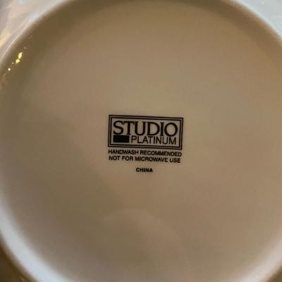 Studio Platinum China service for 7 and glassware