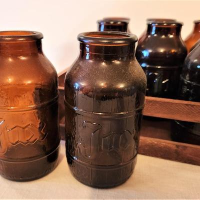 Lot #53  1 dozen JAX Glass beer bottles in wooden crate