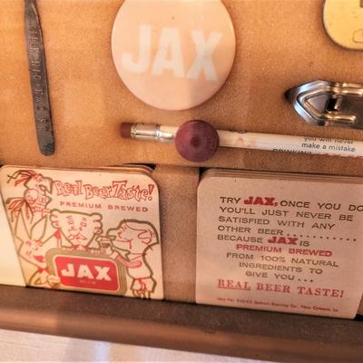 Lot #58  Lot of Framed JAX Beer Memorabilia