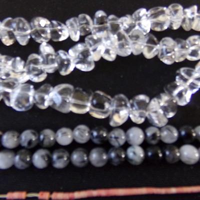 LABRADORITE FLAT BEADS, DROP CHIP QURTZ CRYSTAL BEADS AND MORE.