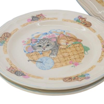 (10 pcs) Purrfect Friends Kitten Stoneware Set