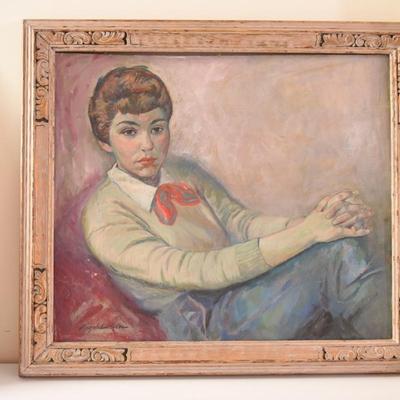 (Framed) - Joseph Letven-Babs Sitting