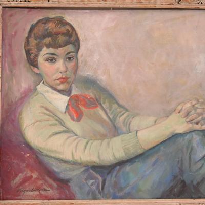 (Framed) - Joseph Letven-Babs Sitting