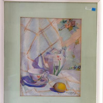 (Framed) - Joe Letven - Dishes Still Life