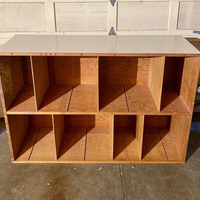Storage cubby cabinet with laminate top