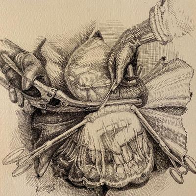 Original Medical Sci-Fi pen drawings