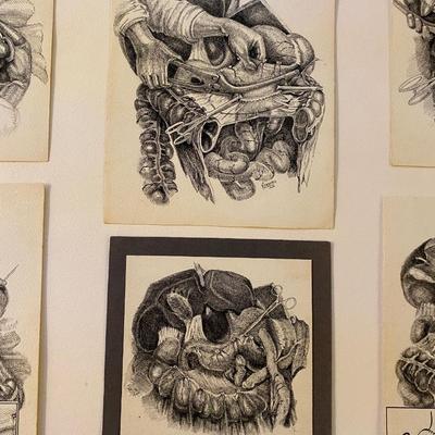 Original Medical Sci-Fi pen drawings