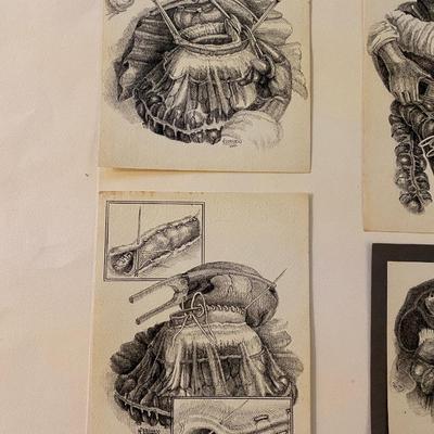 Original Medical Sci-Fi pen drawings