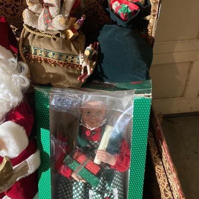 Vintage steamer lot with in excellent condition Christmas figures and decorations