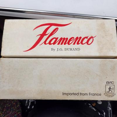 VINTAGE FLAMENCO 6 CRYSTAL GOBLETS W/ ORIGINAL BOX