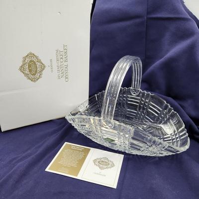 SHANNON CRYSTAL BY GODINGER NANTUCKET CRYSTAL BASKET W/ BOX