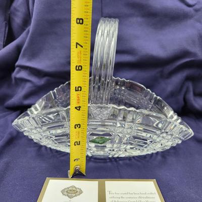 SHANNON CRYSTAL BY GODINGER NANTUCKET CRYSTAL BASKET W/ BOX