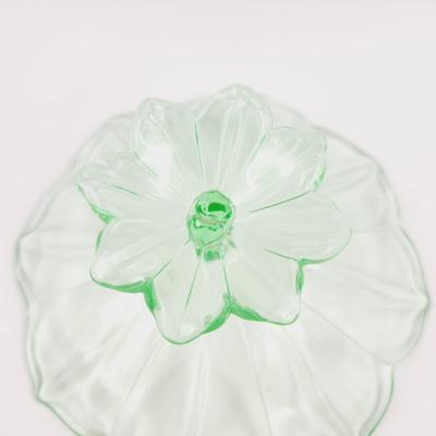 VINTAGE VASELINE GLASS FLOWER PEDESTAL GLASS COLLECTABLE