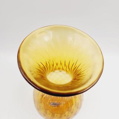BEAUTIFUL MC VINTAGE BLENKO AMBER TALL VASE