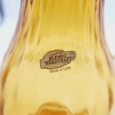 BEAUTIFUL MC VINTAGE BLENKO AMBER TALL VASE