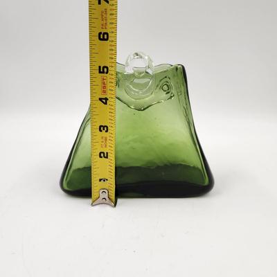 FUN HAND BLOWN GREEN PURSE? GLASS COLLECTABLE