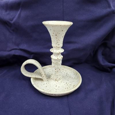 FANTASTIC BILL TYNER SIGNED STONE POTTERY CANDLE HOLDER