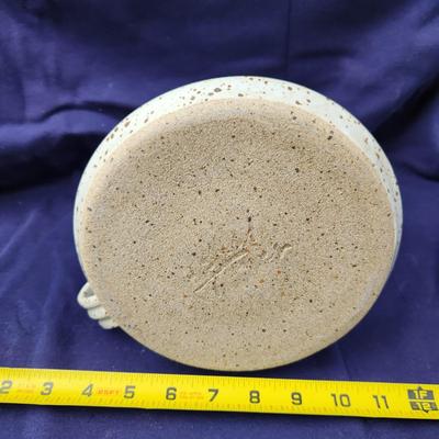 FANTASTIC BILL TYNER SIGNED STONE POTTERY CANDLE HOLDER