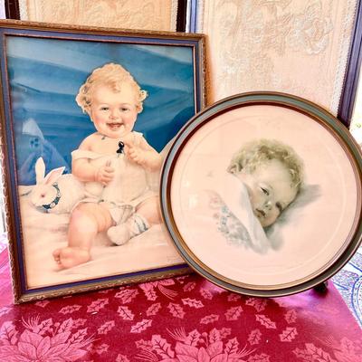 LOT 28  FRAMED VINTAGE BABY PRINTS BESSIE PEASE GUTMANN