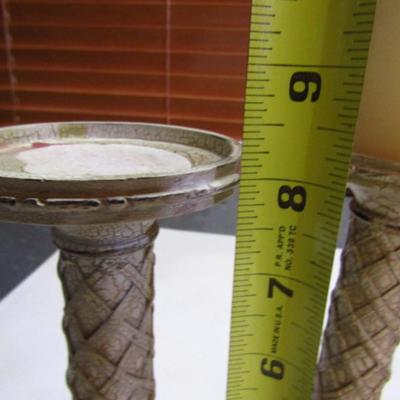 Resin Candle Holders and Decorative Covered Bowl (G)