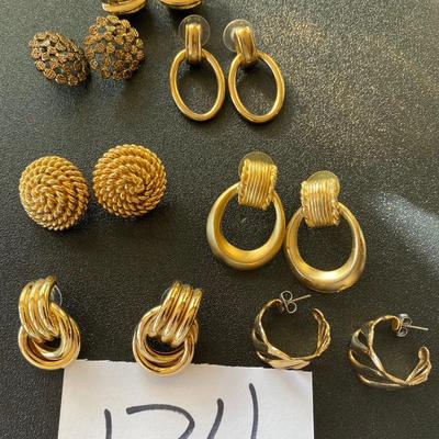 Gold Tone Pierced Earrings