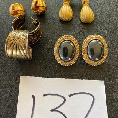 Gold Tone Pierced Earrings