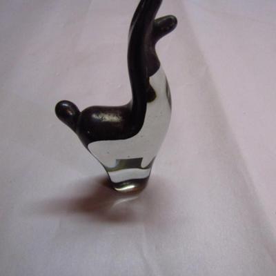 LLama Art Glass Figurine with Sterling Silver Overlay (G)