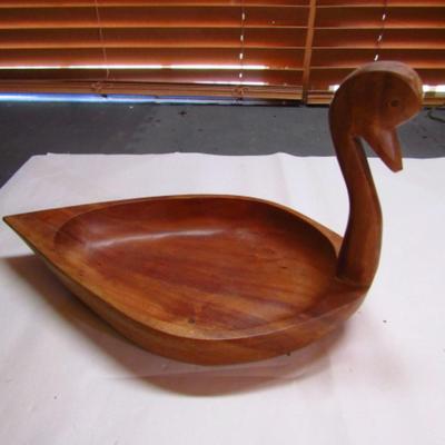 Carved Wooden Bowl- Goose Design (G)