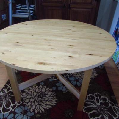 Round, Solid Wood Table- Approx 50