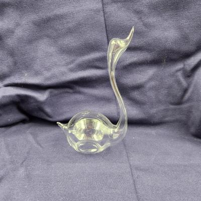 BEAUTIFUL GLASS SWAN OIL LAMP - MISSING WICK