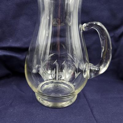 PRINCESSES HOUSE HERITAGE HAND BLOWN ETCHED CRYSTAL PITCHER #459