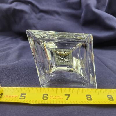ASYMMETRICAL CRYSTAL CANDLE HOLDER