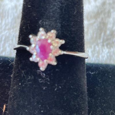 Ruby & CZ sterling ring