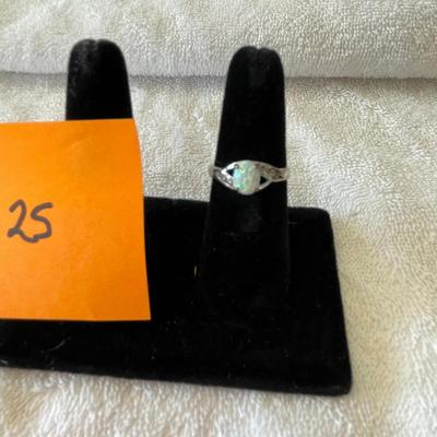 Opal & CZ Sterling Ring