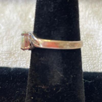 Opal & CZ Sterling Ring
