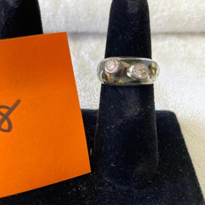 Angelique De Paris Lucite CZ Sterling Ring
