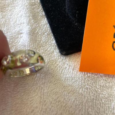 Angelique De Paris Lucite CZ Sterling Ring